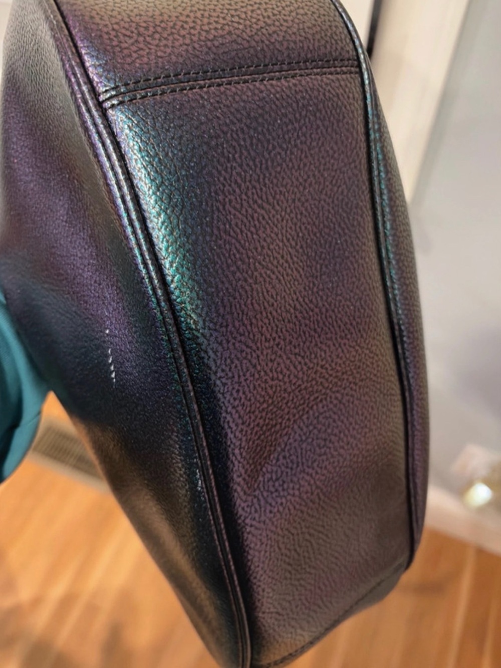 Coach Harley Iridescent Leather Hobo Bag - Teal/Green Shimmer RARE - Picture 9 of 9